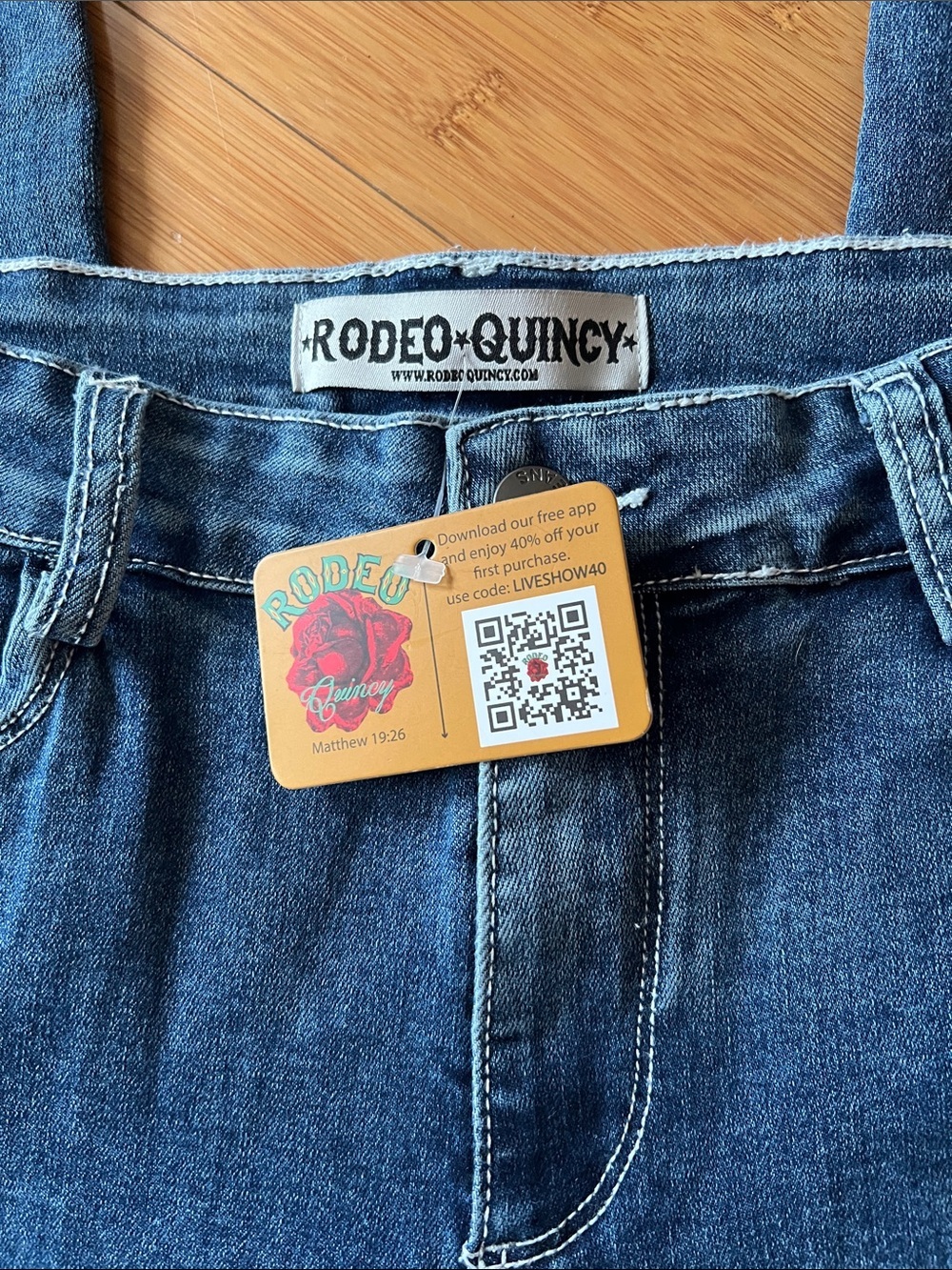 Rodeo Quincy Lucky Rhinestone Showgirl Spark jeans NWT - Picture 2 of 6